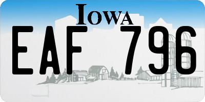 IA license plate EAF796