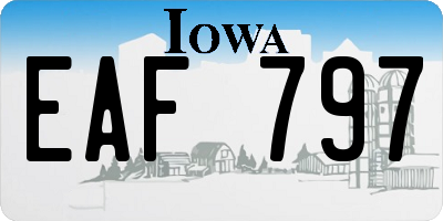 IA license plate EAF797