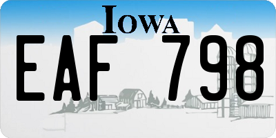 IA license plate EAF798