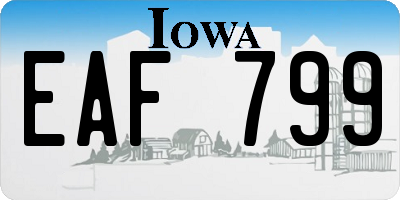 IA license plate EAF799