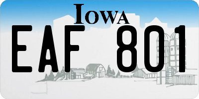 IA license plate EAF801