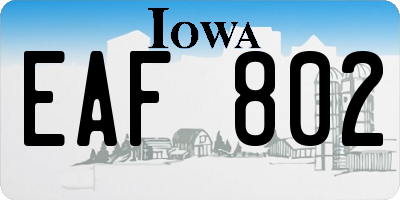 IA license plate EAF802