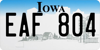 IA license plate EAF804