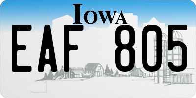 IA license plate EAF805