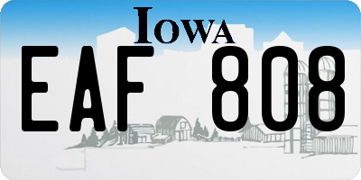 IA license plate EAF808