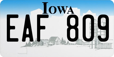 IA license plate EAF809