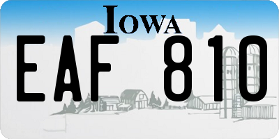 IA license plate EAF810