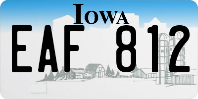 IA license plate EAF812