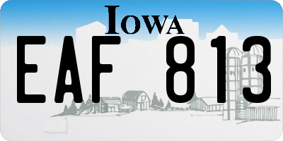 IA license plate EAF813