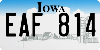 IA license plate EAF814