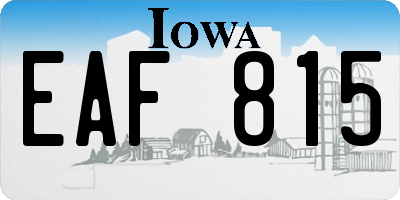 IA license plate EAF815