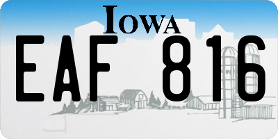 IA license plate EAF816