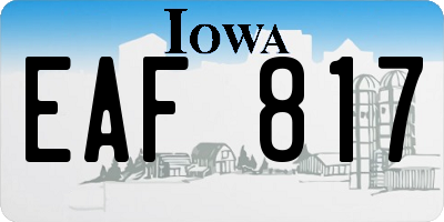 IA license plate EAF817