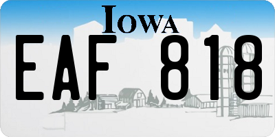 IA license plate EAF818