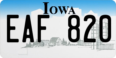 IA license plate EAF820