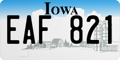 IA license plate EAF821