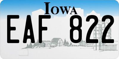 IA license plate EAF822