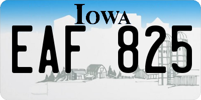 IA license plate EAF825