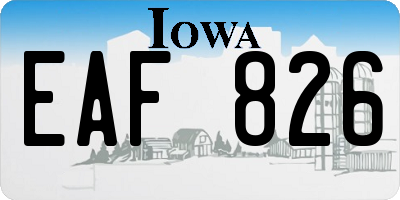 IA license plate EAF826