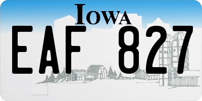 IA license plate EAF827