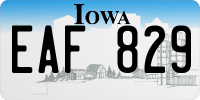 IA license plate EAF829