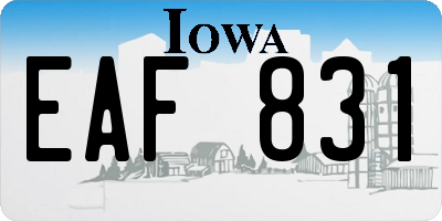 IA license plate EAF831