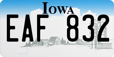 IA license plate EAF832