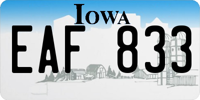 IA license plate EAF833