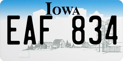 IA license plate EAF834