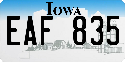 IA license plate EAF835