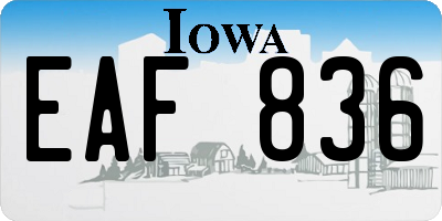 IA license plate EAF836