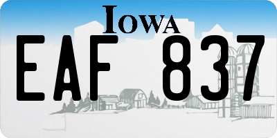 IA license plate EAF837