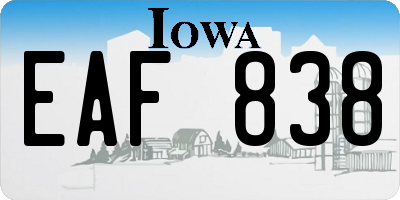 IA license plate EAF838