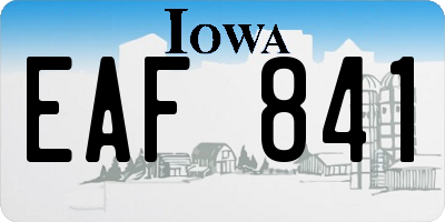 IA license plate EAF841