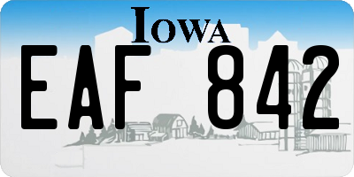 IA license plate EAF842