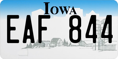 IA license plate EAF844