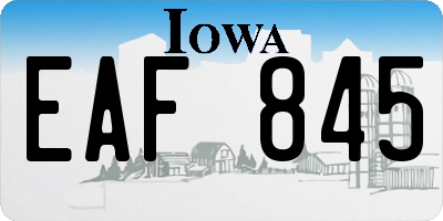 IA license plate EAF845