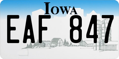 IA license plate EAF847