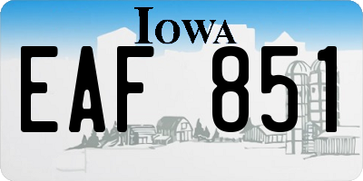 IA license plate EAF851