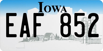 IA license plate EAF852