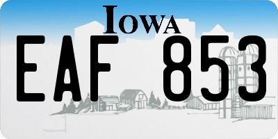 IA license plate EAF853