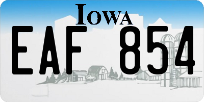 IA license plate EAF854