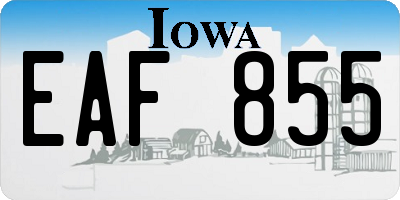 IA license plate EAF855