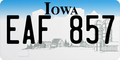 IA license plate EAF857