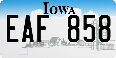 IA license plate EAF858