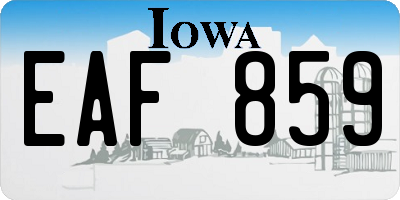 IA license plate EAF859