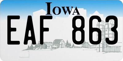 IA license plate EAF863