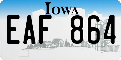 IA license plate EAF864