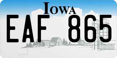 IA license plate EAF865