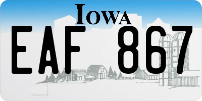 IA license plate EAF867